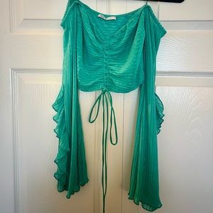 ZARA Teal Cropped Top - Size S